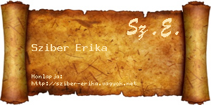Sziber Erika névjegykártya